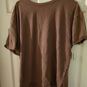 #210 Free People Men's Chocolate Brown Short Sleeve Tee